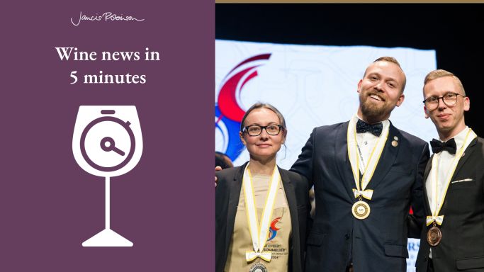 Pascaline Lepeltier, Mikk Parre and Martynas Pravilonis at the ASI Best Sommelier for Europe, Africa and the Middle East competition